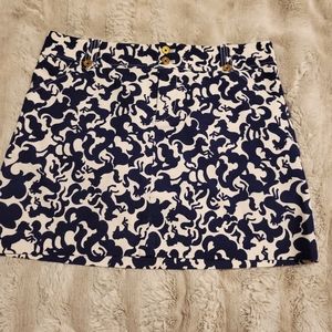 Lily Pulitzer navy and white corduroy women's horse print skirt